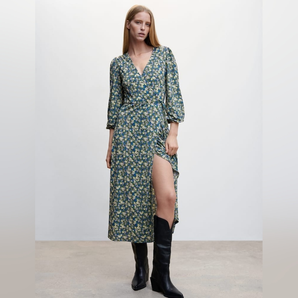 MANGO Floral midi dress - Picture 2 of 5